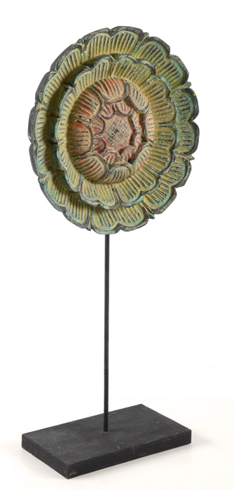 Three Large Decorative Wooden Flowers