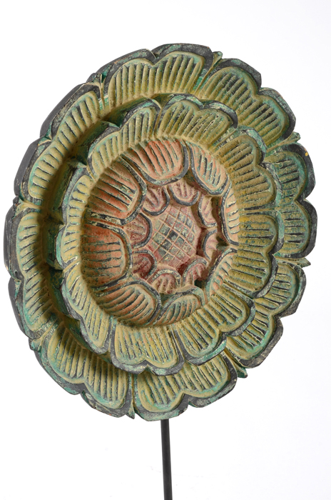 Three Large Decorative Wooden Flowers