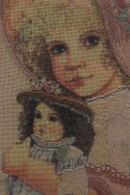 Framed Embroidery and Vintage Baby Shoes