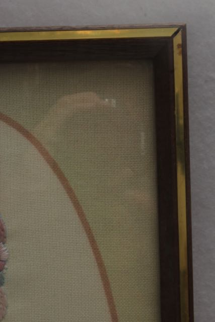 Framed Embroidery and Vintage Baby Shoes