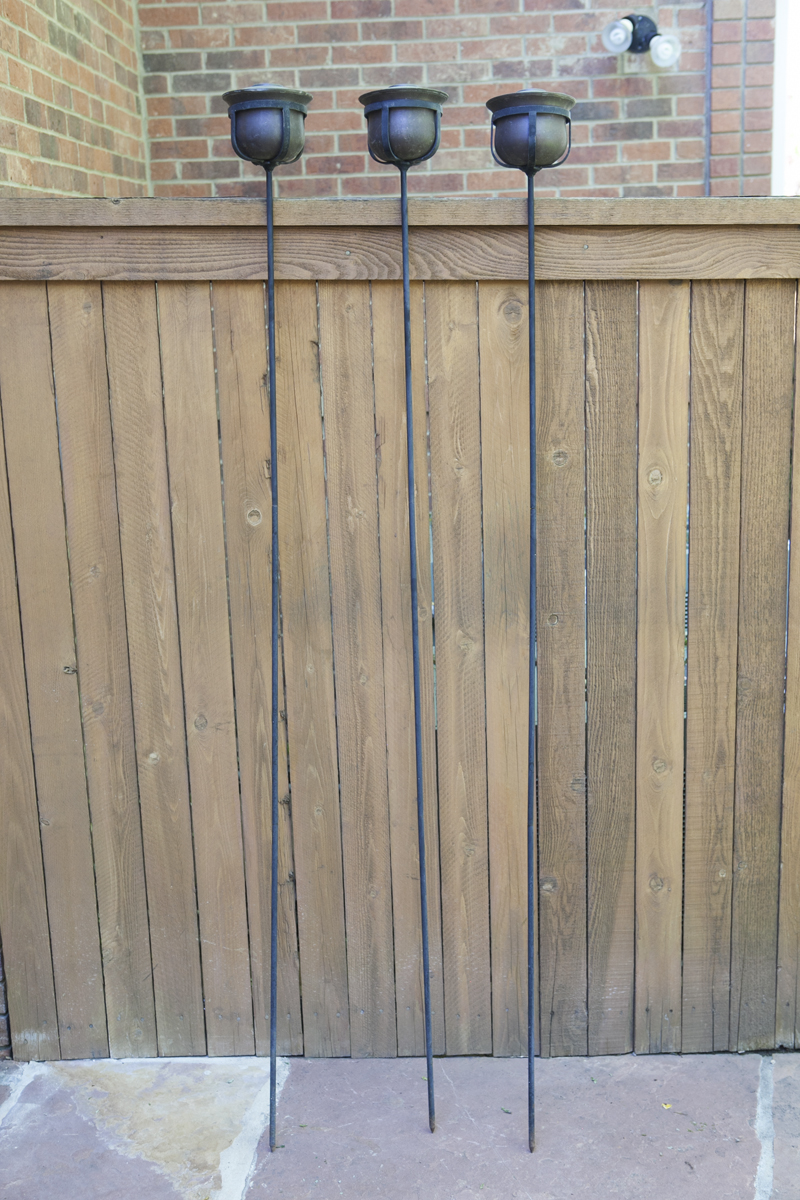 Set of Three Outdoor Oil Lamps