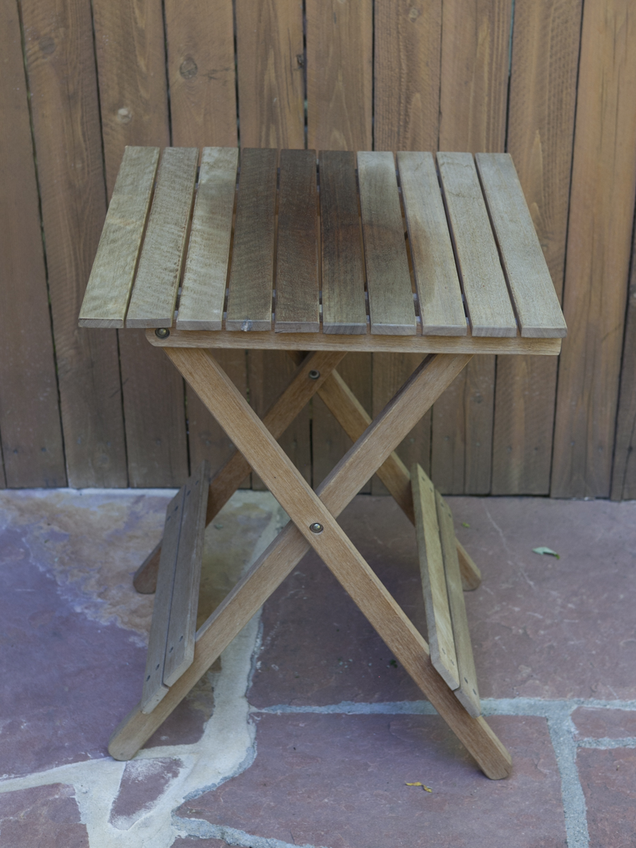 Small Patio Table and Two Canvas Chairs