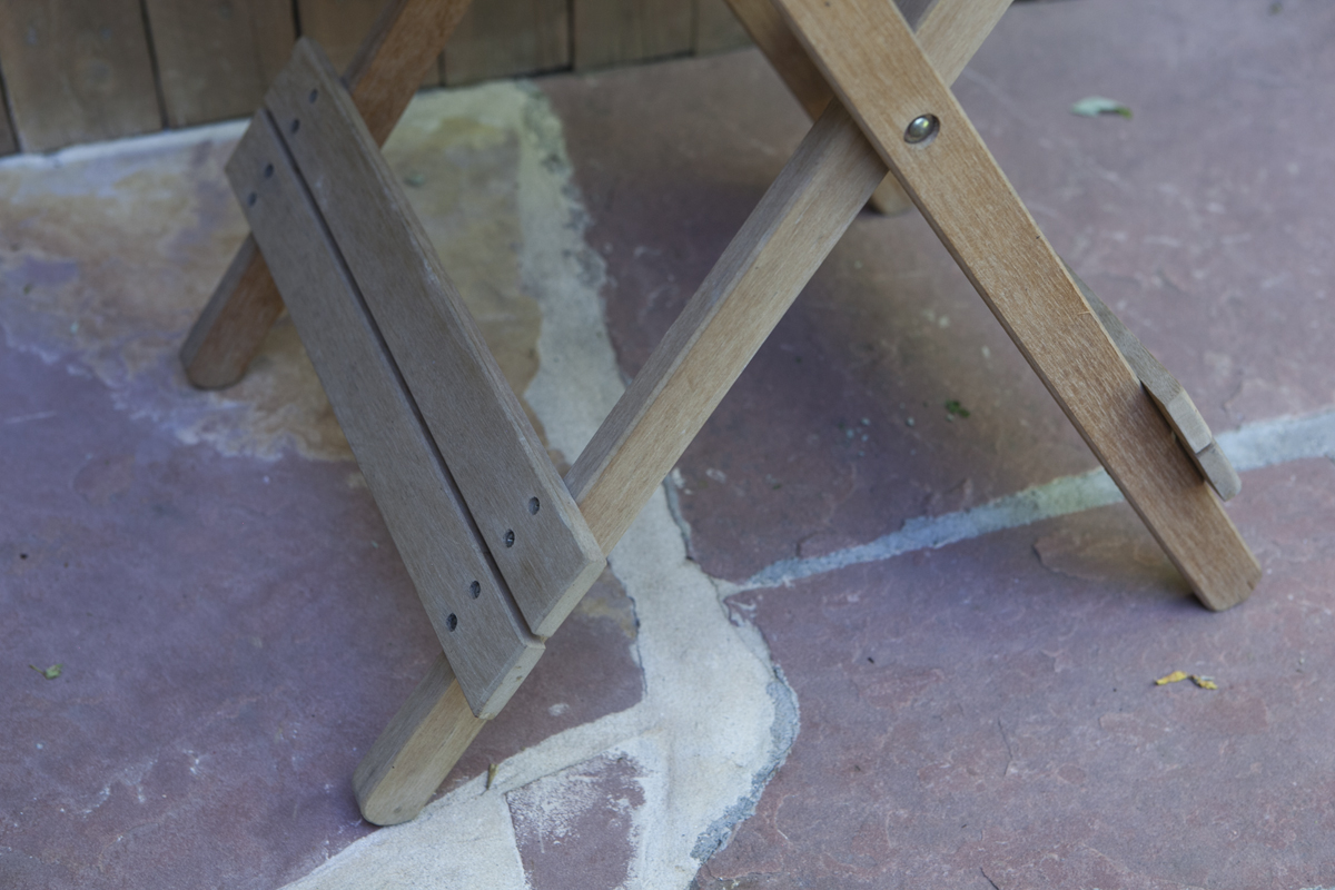Small Patio Table and Two Canvas Chairs