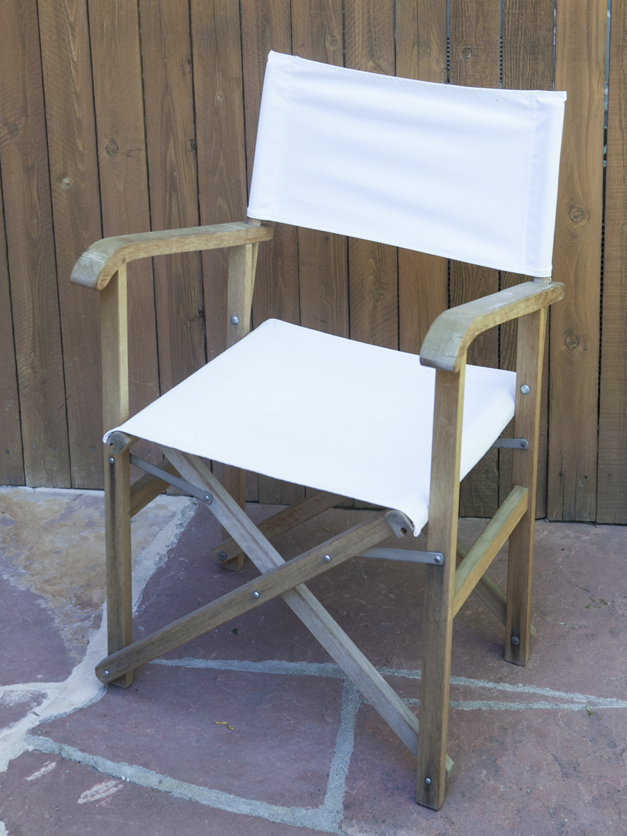 Small Patio Table and Two Canvas Chairs