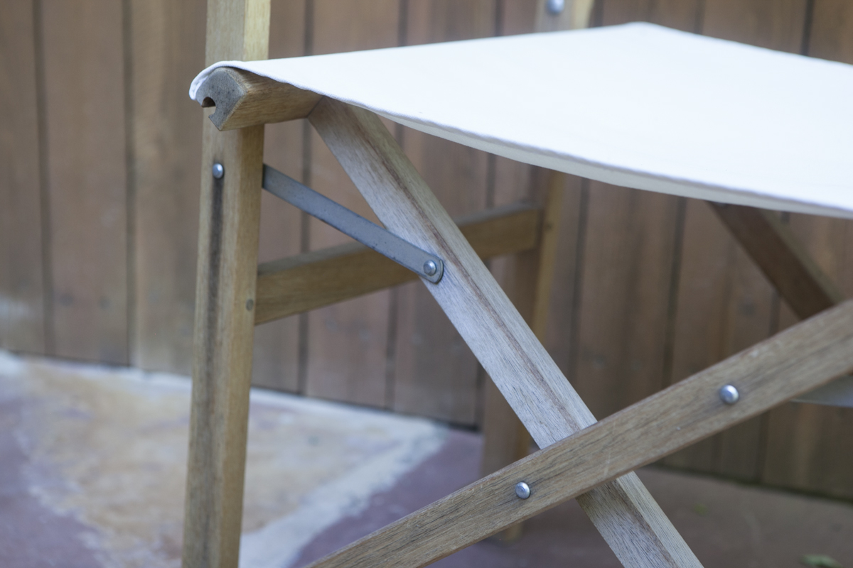 Small Patio Table and Two Canvas Chairs