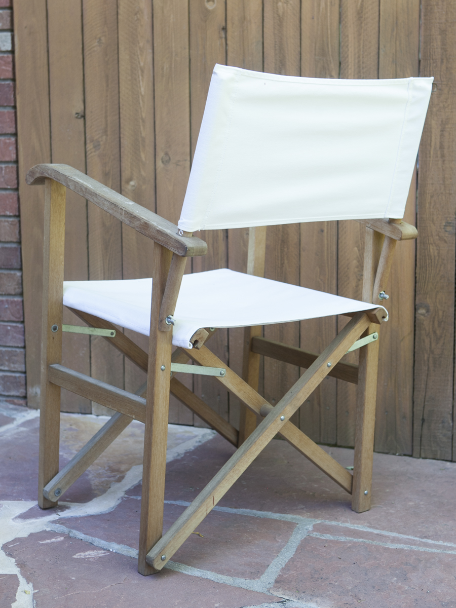 Small Patio Table and Two Canvas Chairs