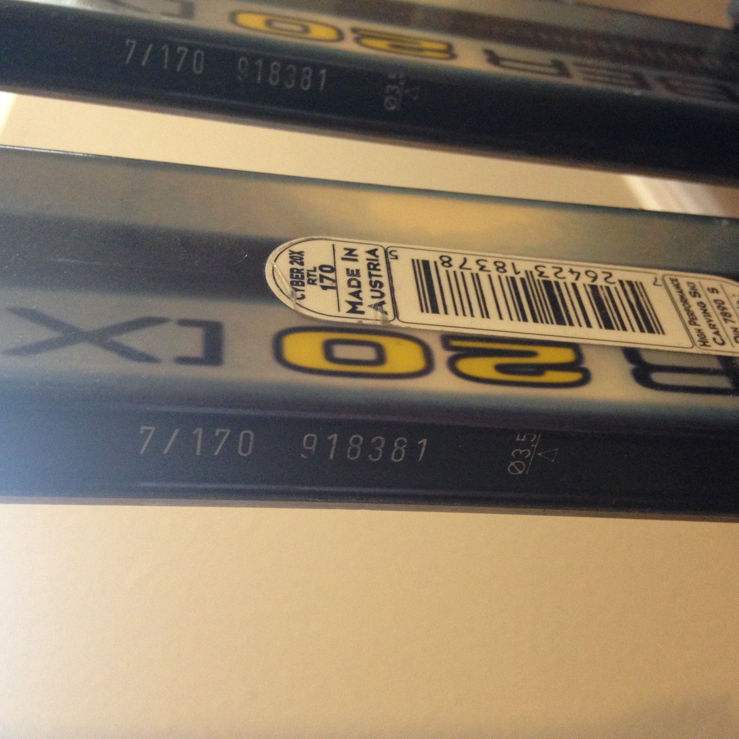 Two Pairs of Head Skis with Ski Holder