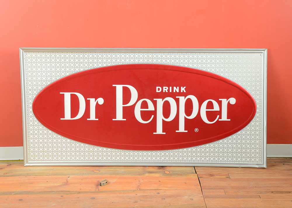 Large Vintage Metal Dr Pepper Sign