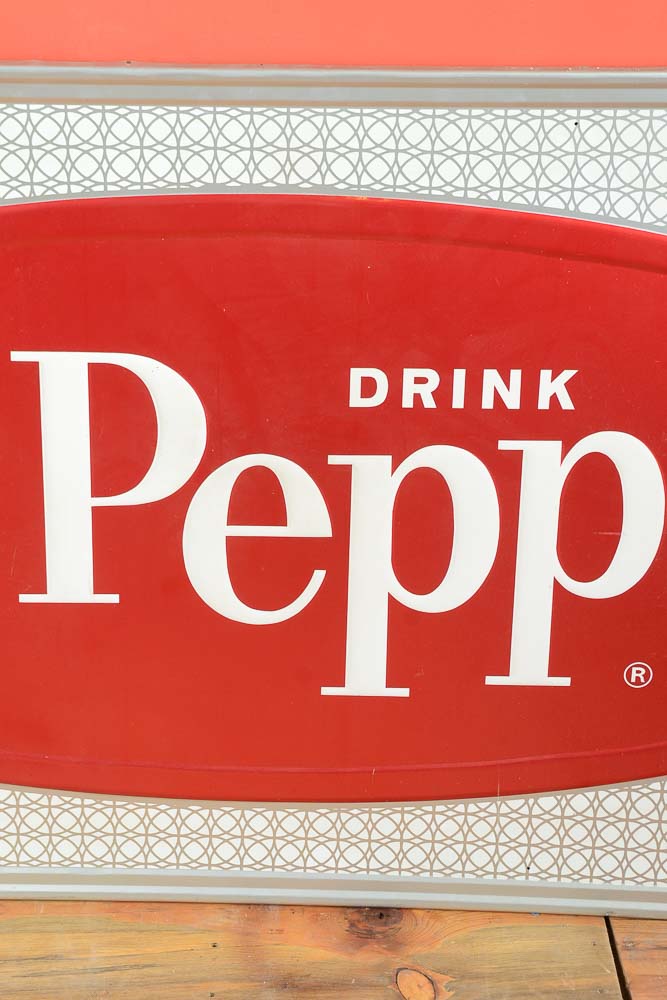 Large Vintage Metal Dr Pepper Sign