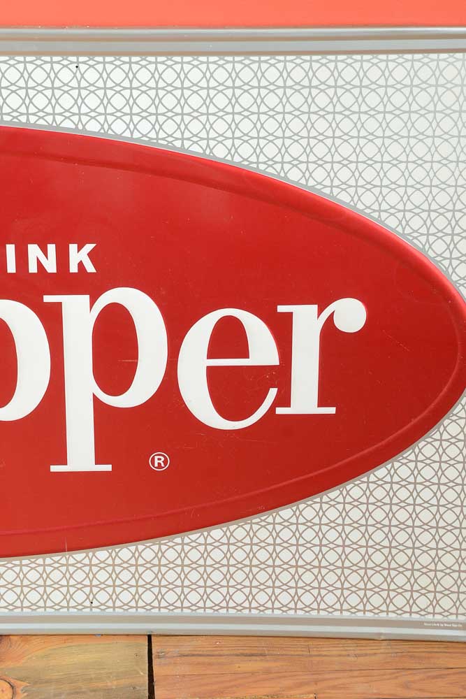 Large Vintage Metal Dr Pepper Sign