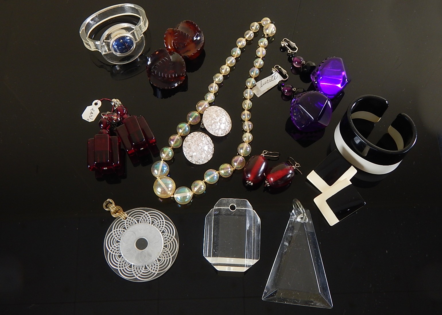 Vintage Mid Century Modern Lucite Jewelry