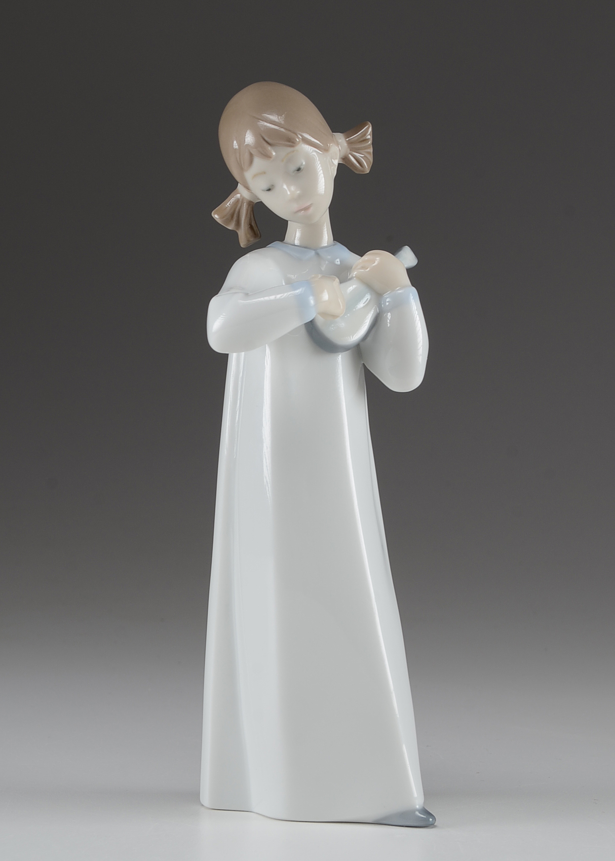 Retired Lladro Girl with Guitar Figurine