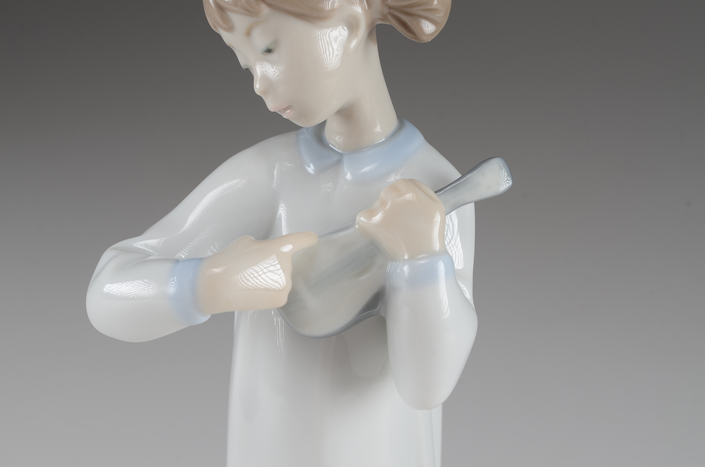 Retired Lladro Girl with Guitar Figurine