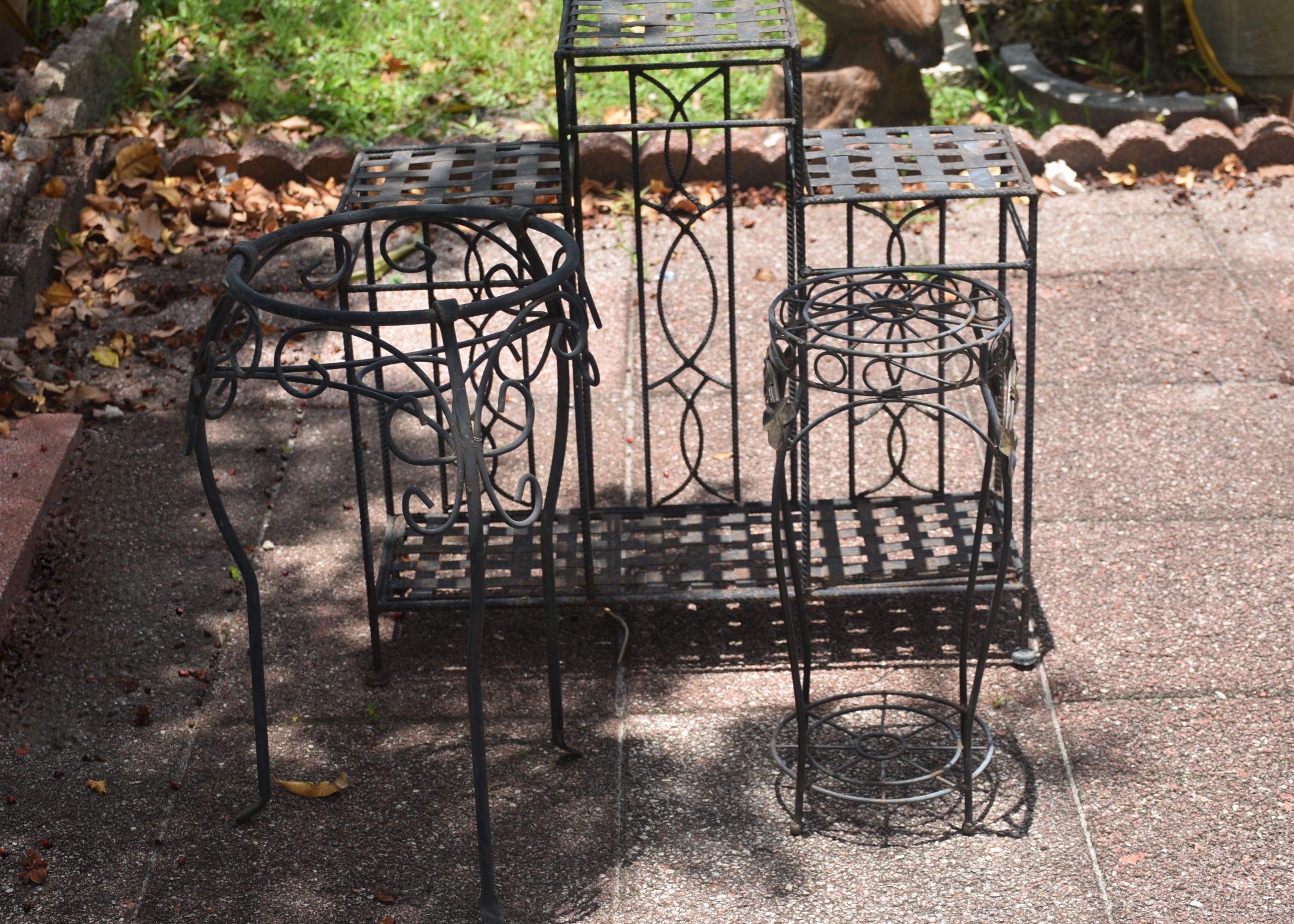 Collection of Metal Outdoor Plant Stands