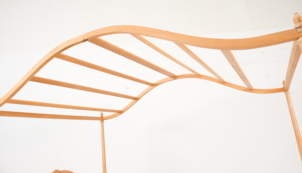 Ethan Allen "Country French" Blonde Double Canopy Bed