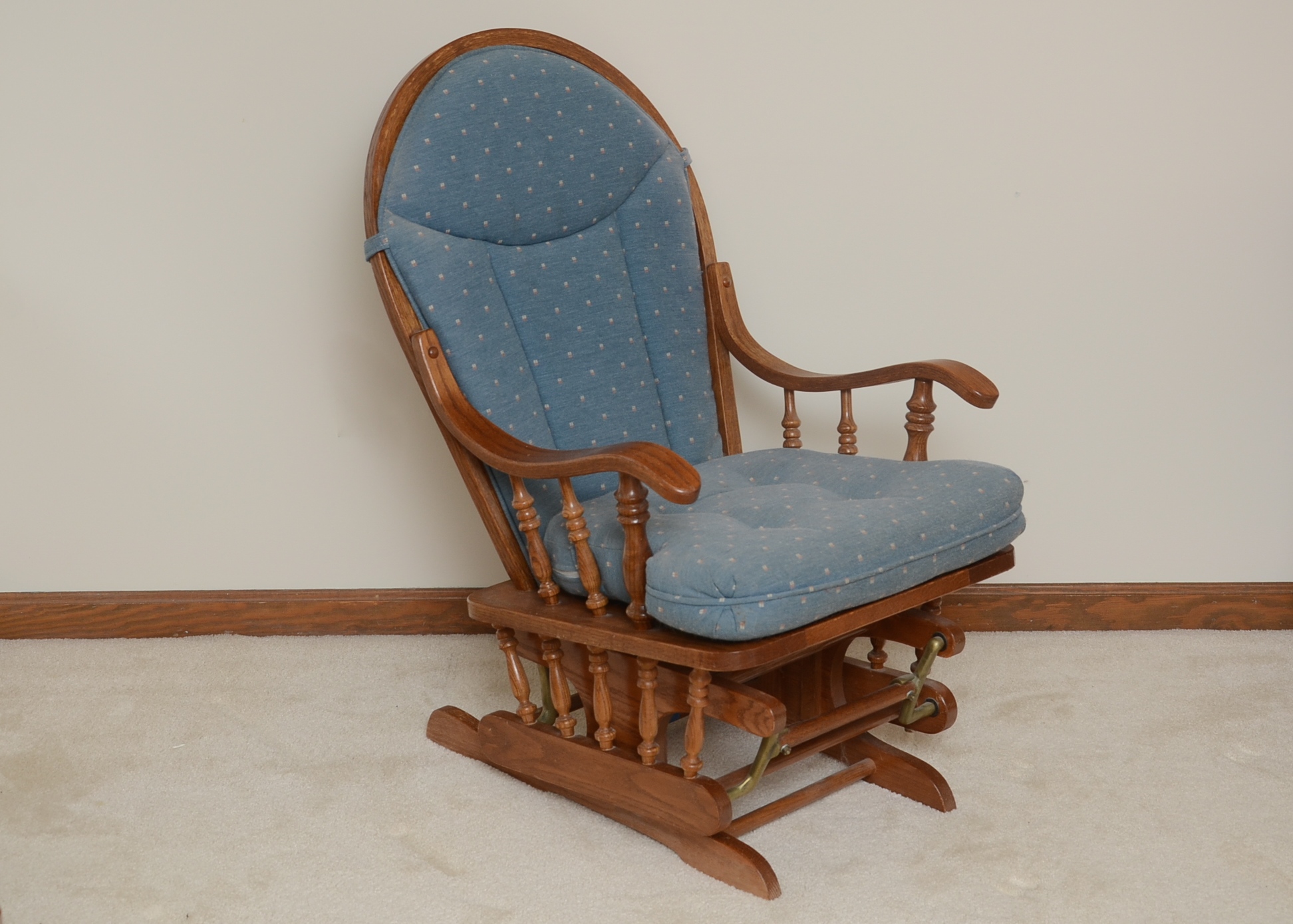 Oak Wood Glider Rocking Chair