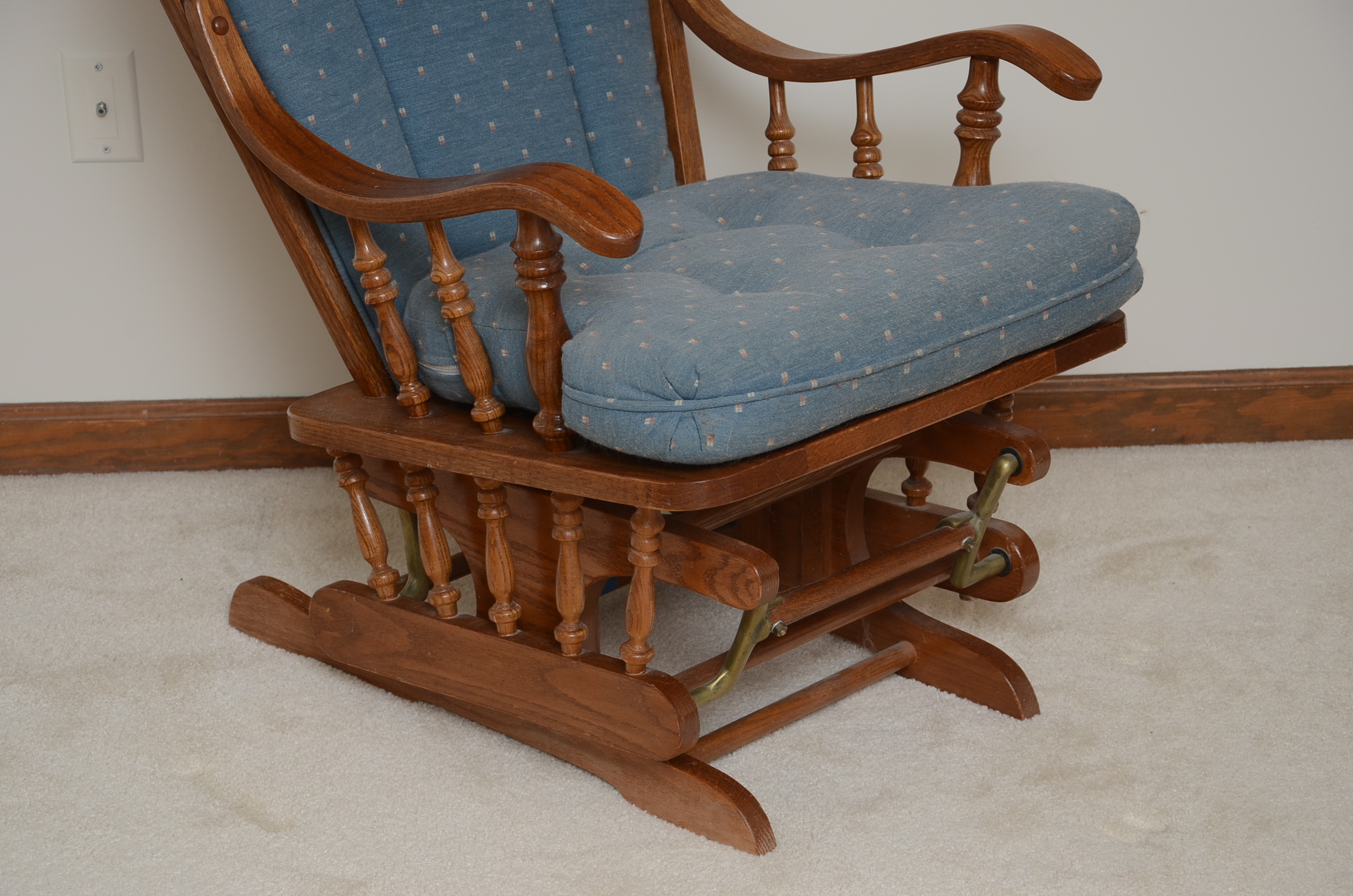 Oak Wood Glider Rocking Chair