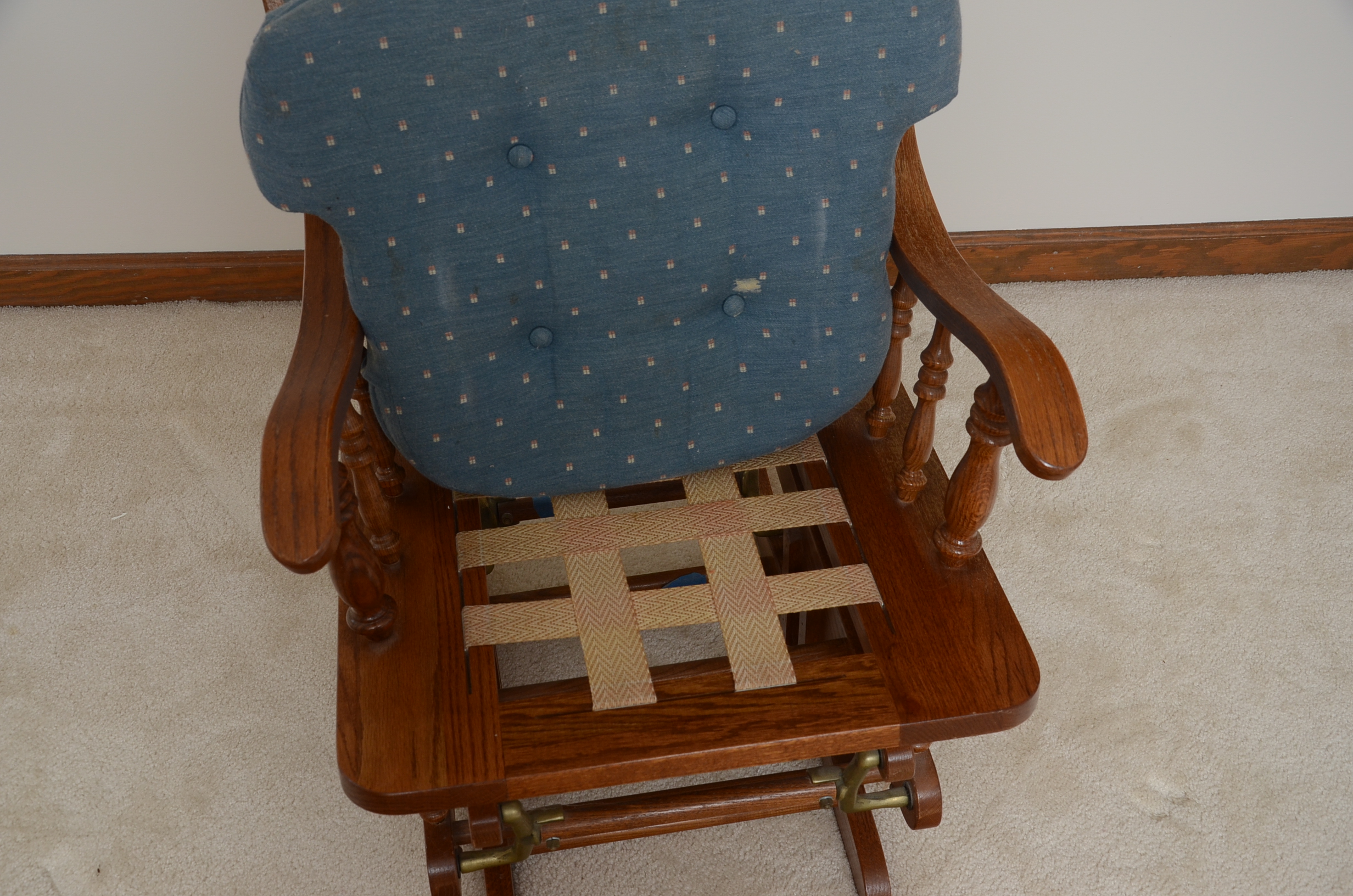 Oak Wood Glider Rocking Chair