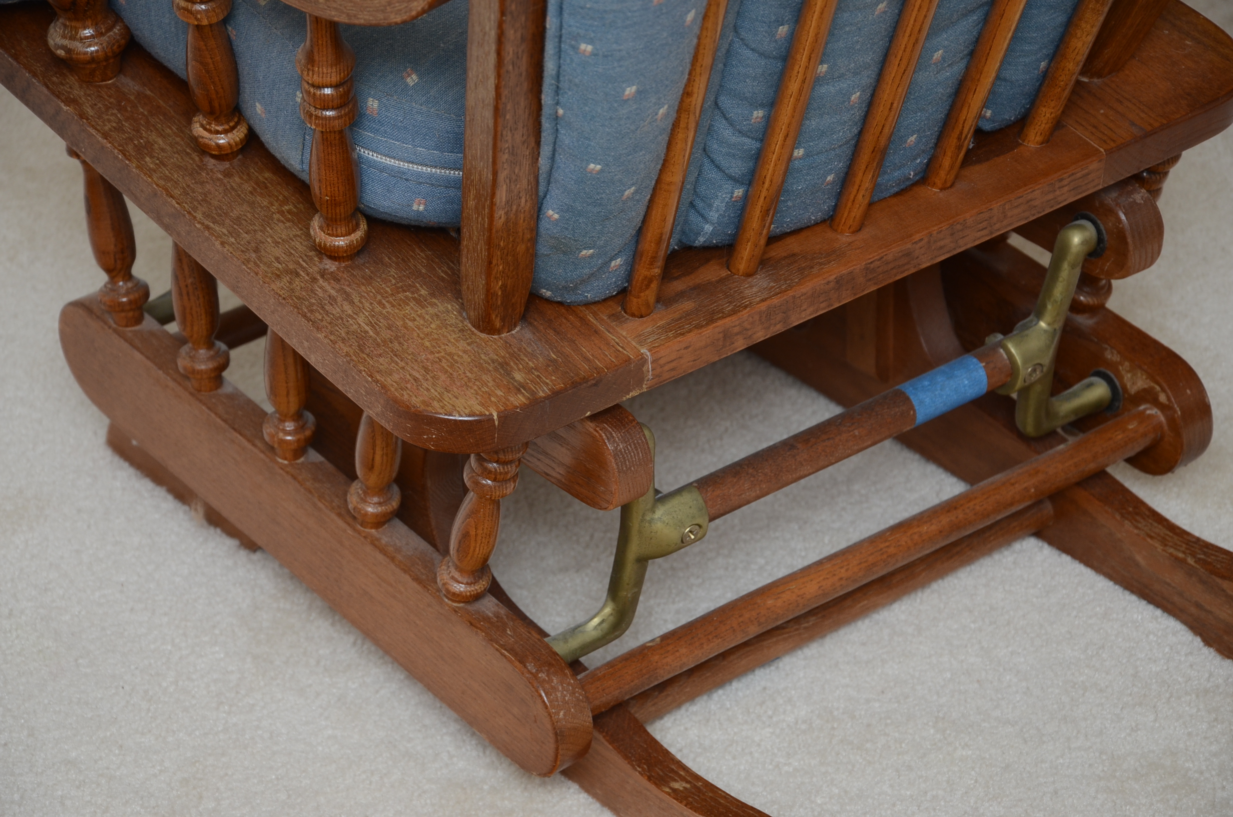Oak Wood Glider Rocking Chair