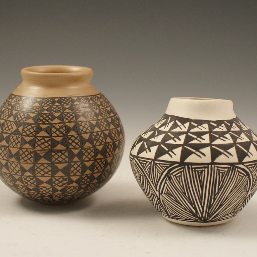 Two Small Acoma Olla Vessels
