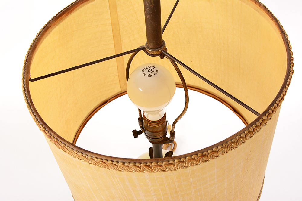 Vintage Glass and Brass Lamp