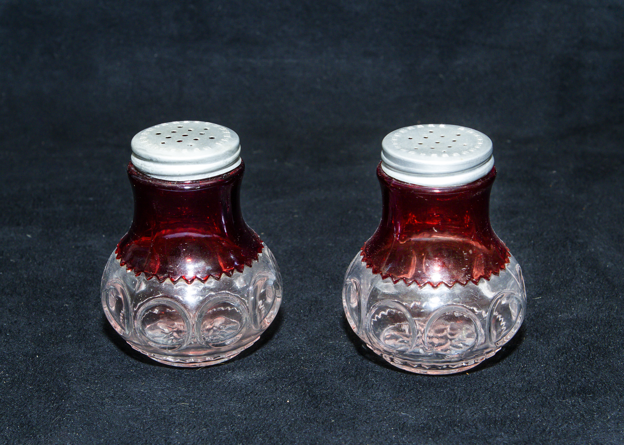 Cut Glass Sugar Caddy Set