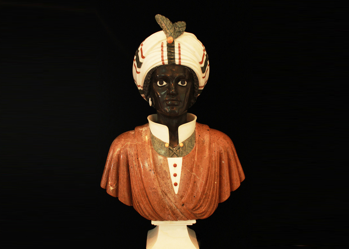 Polychrome Marble Blackamoor Bust