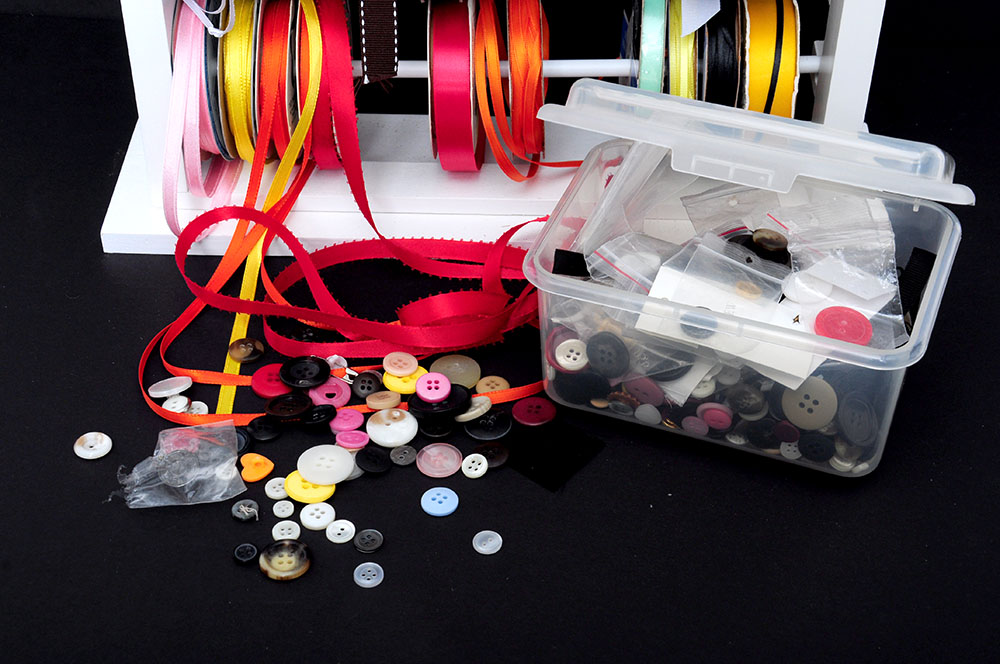 Ribbon Organizer and Buttons