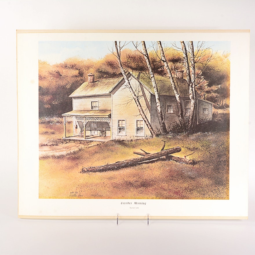 Limited Edition Walter Lane "October Morning" Offset Lithograph