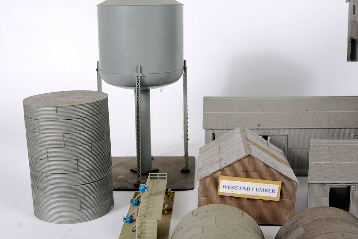 Collection of Grey HO Scale Industrial Buildings