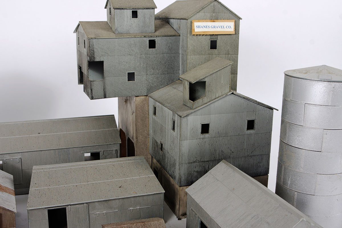 Collection of Grey HO Scale Industrial Buildings