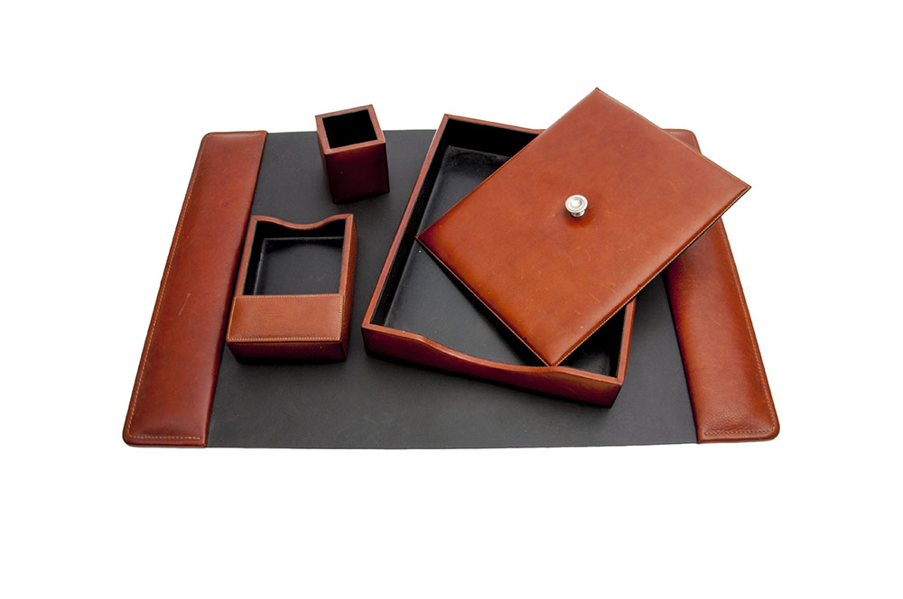 Bosca Leather Desk Set