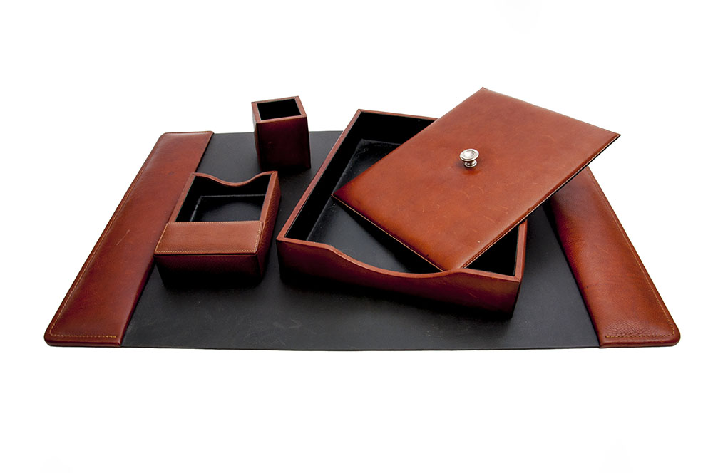 Bosca Leather Desk Set