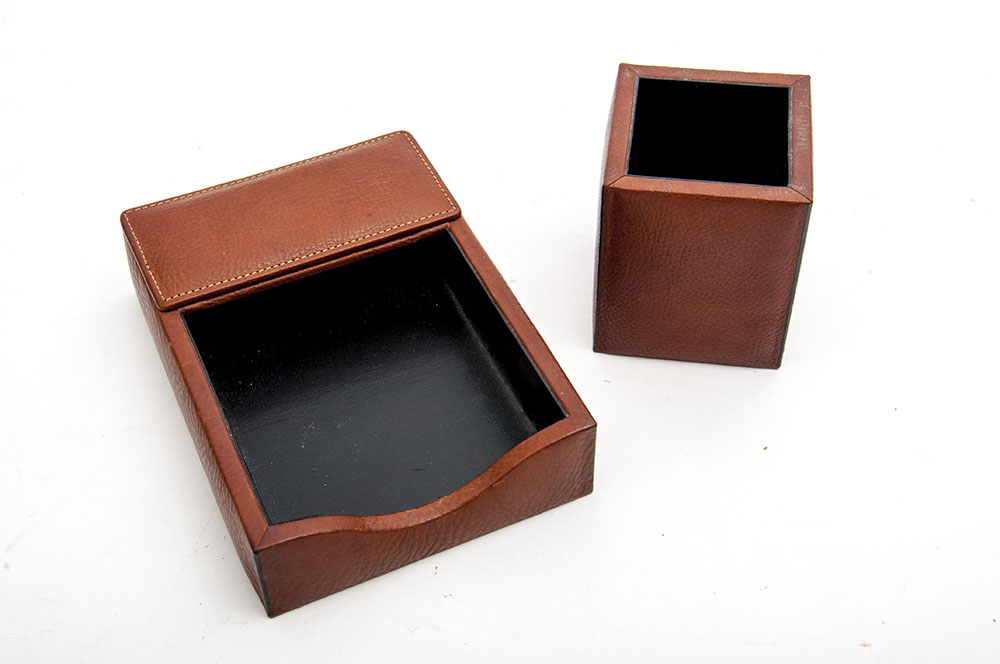 Bosca Leather Desk Set