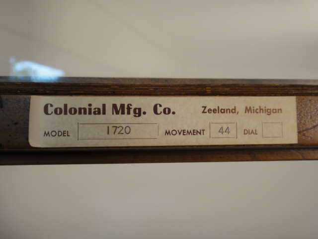 Mid-Century Colonial Mfg. Grandfather Clock