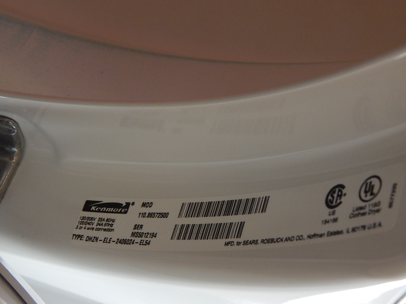 Kenmore Front Loading Dryer