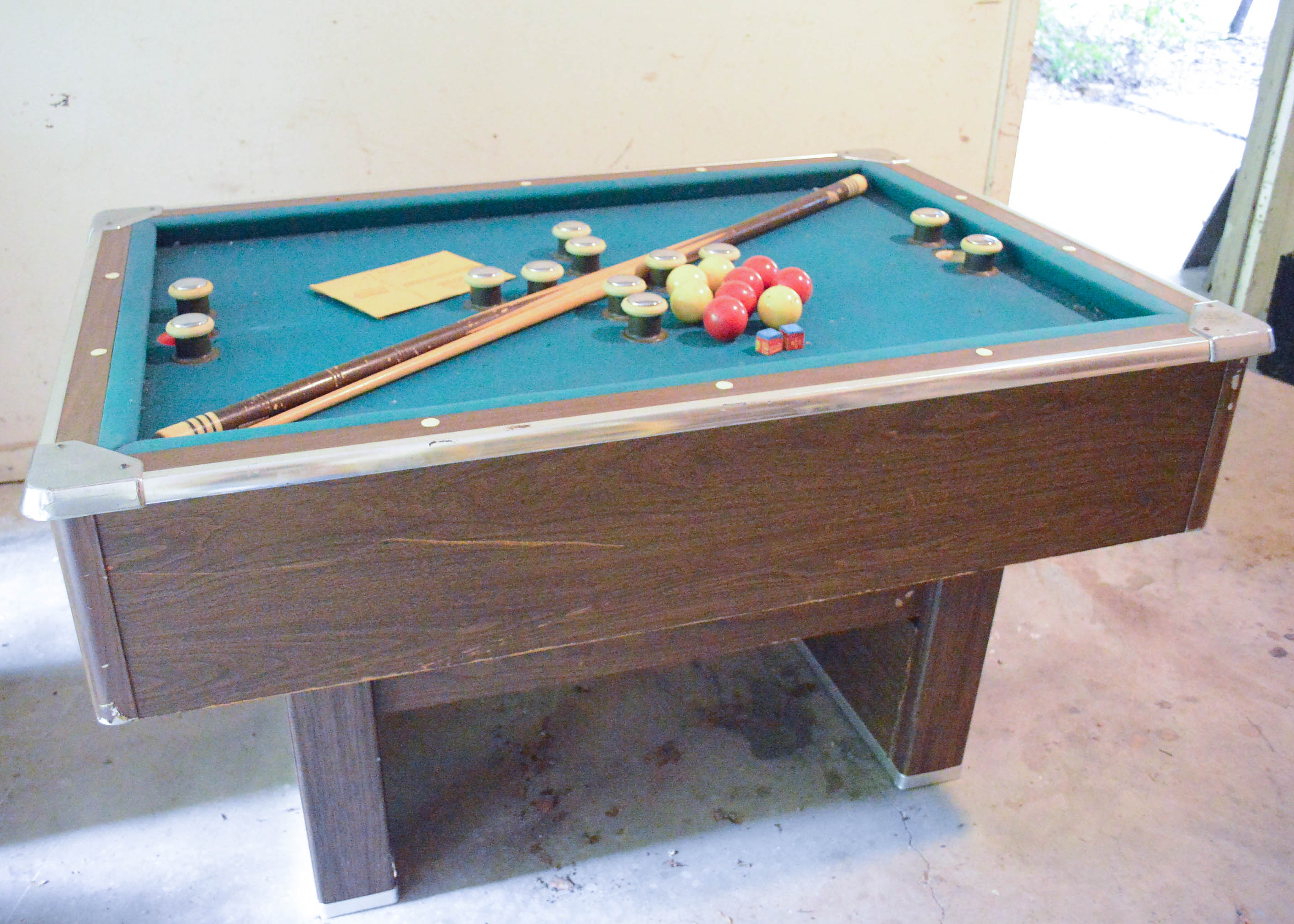 Frederick-Willys Bumper Pool Table and Accessories