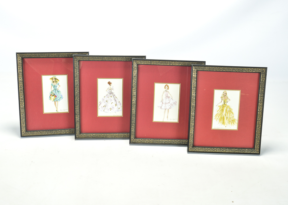 Four Robert Best Photo Offset Lithograph "Barbie" Prints