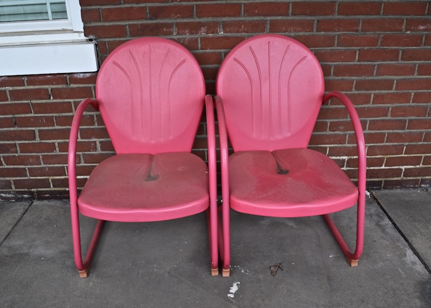 Red Metal Patio Chairs