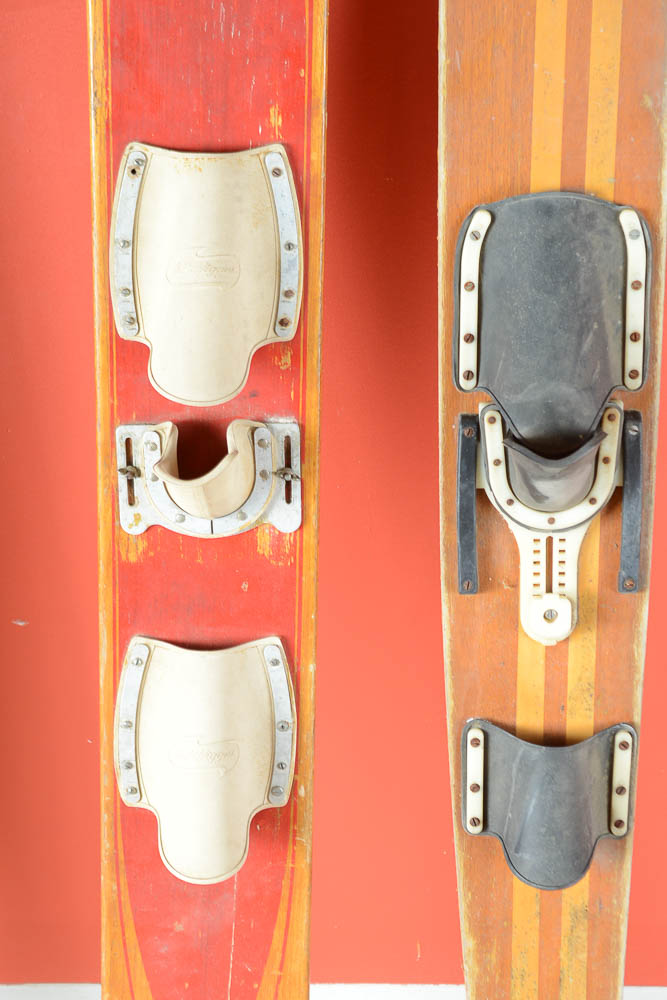 Group of Vintage Wooden Water Skis