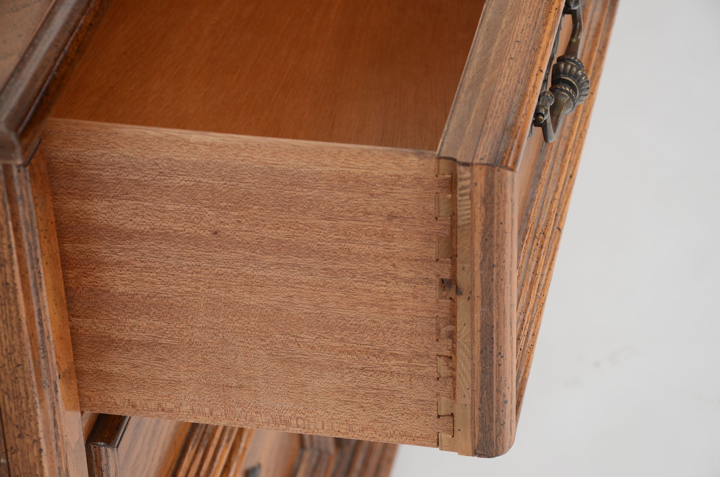 Circa 1970s Mediterranean Style Fruitwood Dresser and Mirrors