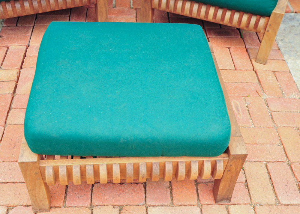 Smith and Hawken Avignon Teak Club Chairs and Ottoman