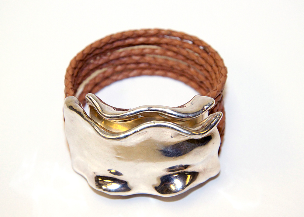 Sterling and Leather Cuff Bracelet