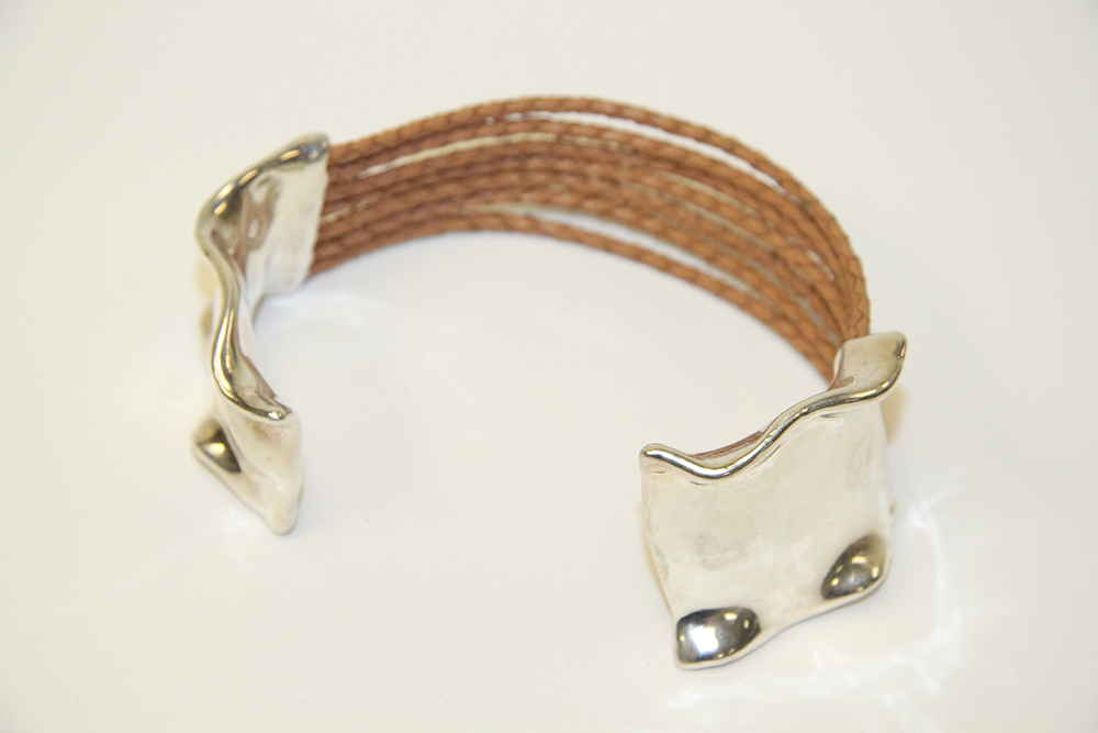 Sterling and Leather Cuff Bracelet