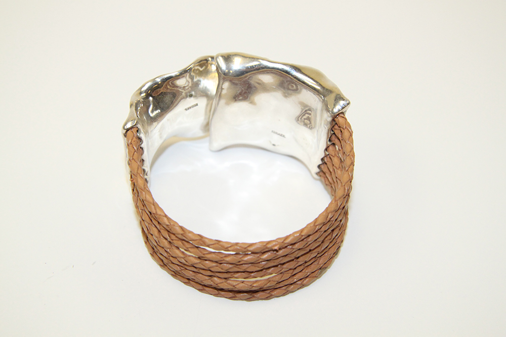 Sterling and Leather Cuff Bracelet