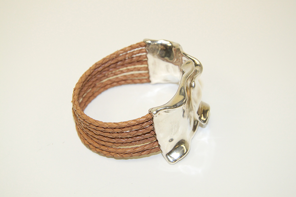 Sterling and Leather Cuff Bracelet