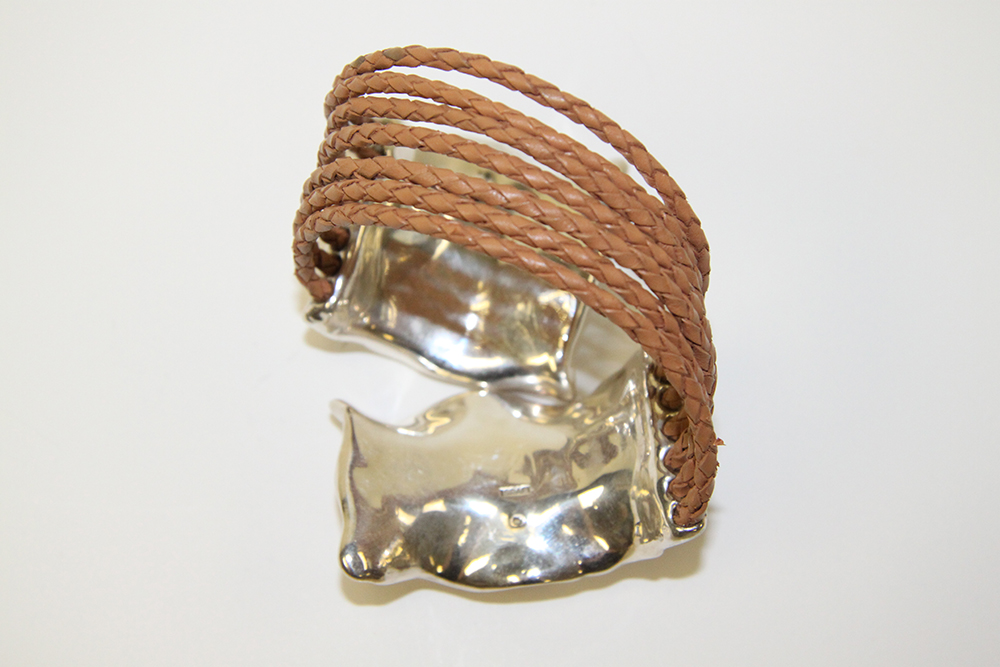 Sterling and Leather Cuff Bracelet
