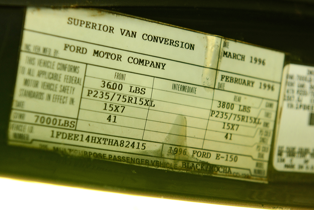 1996 Ford Econoline 150 Viking Van with Wheelchair Lift