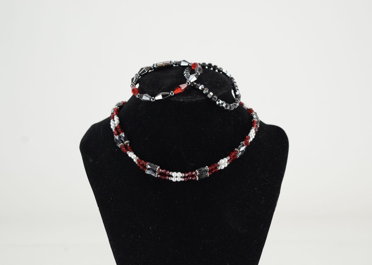 Hematine Costume Jewelry Necklace and Bracelets