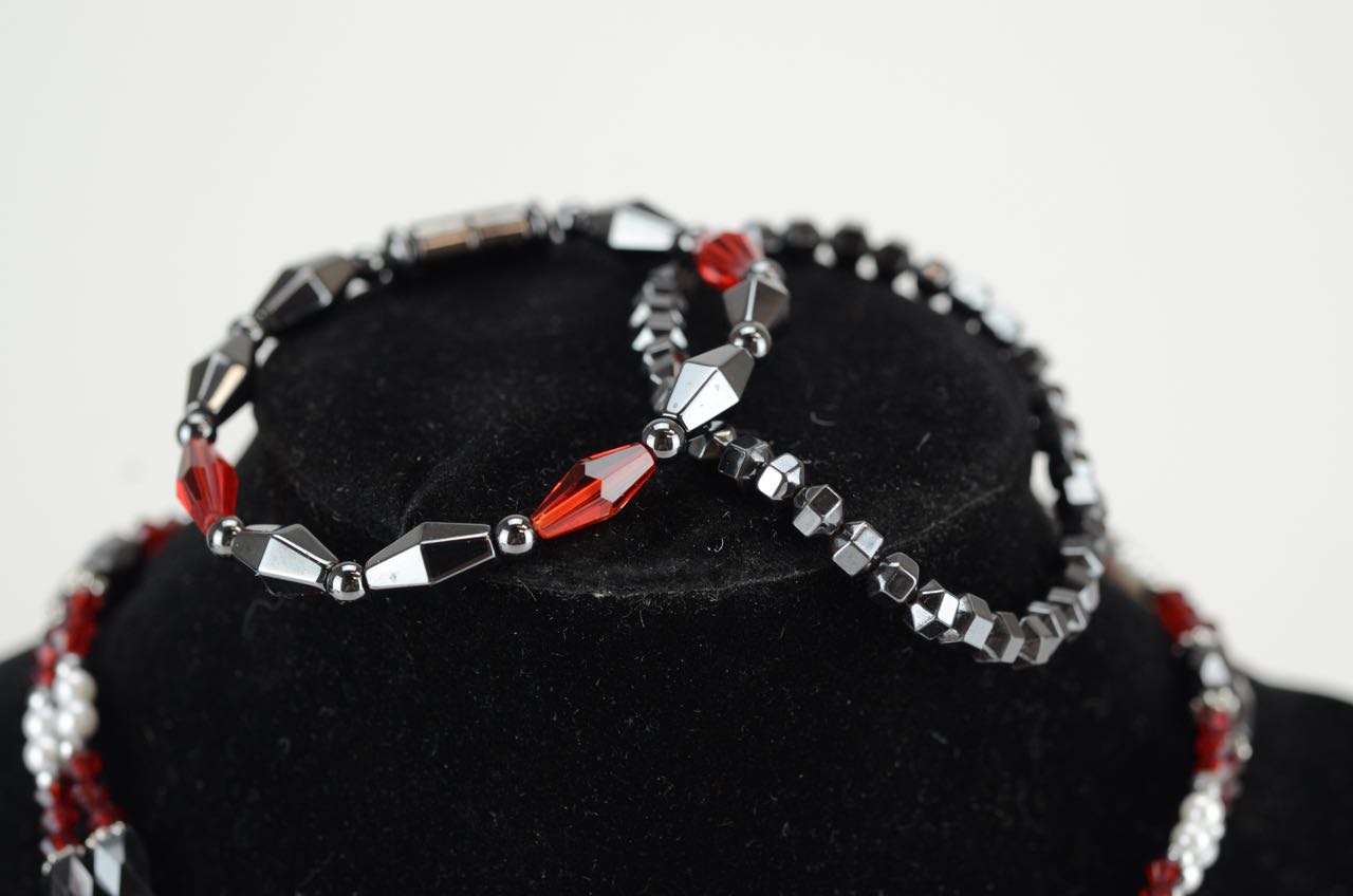 Hematine Costume Jewelry Necklace and Bracelets